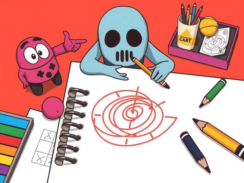 A complex scribble drawing transforming into a recognizable Pictionary sketch of a rocket