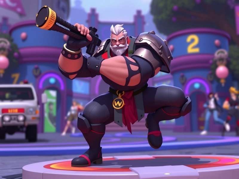 A vibrant drawing of Overwatch heroes Tracer and Reinhardt on a whiteboard