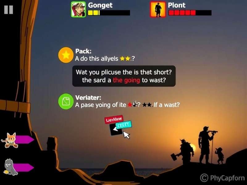 People playing Pictionary game with colorful drawings and laughter