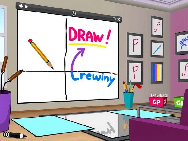 Online Pictionary gameplay screenshot showing drawing and guessing interface