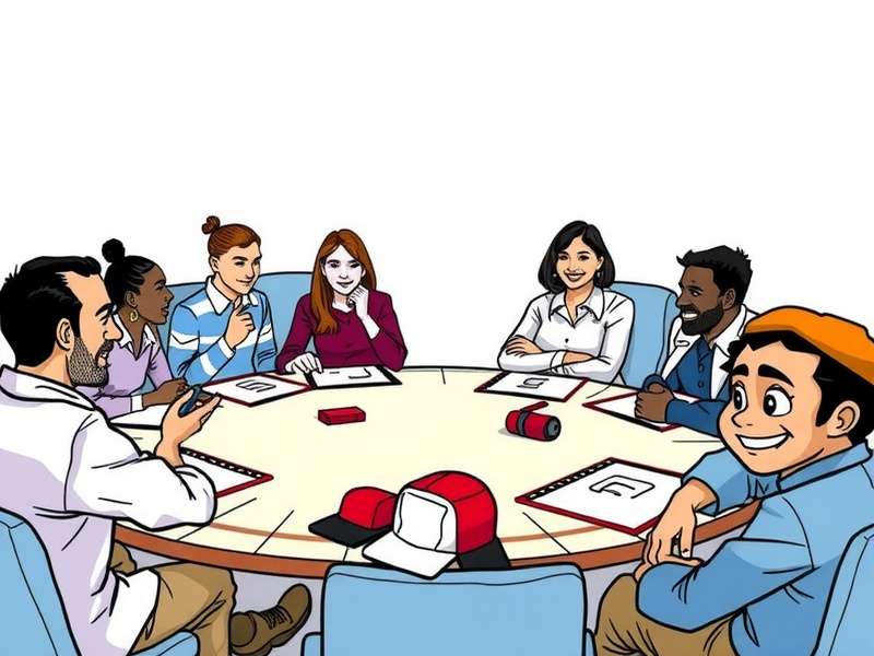 Team playing Pictionary game laughing and drawing