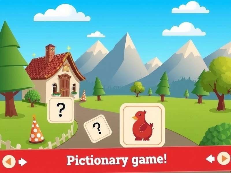 A group of friends playing Pictionary game, laughing and drawing on a whiteboard