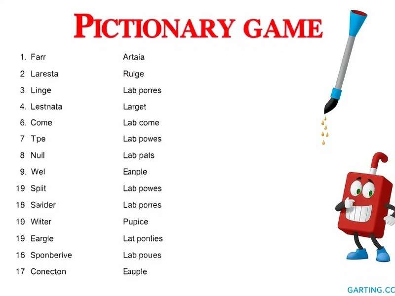 A diverse group of people playing Pictionary with a large whiteboard full of drawings