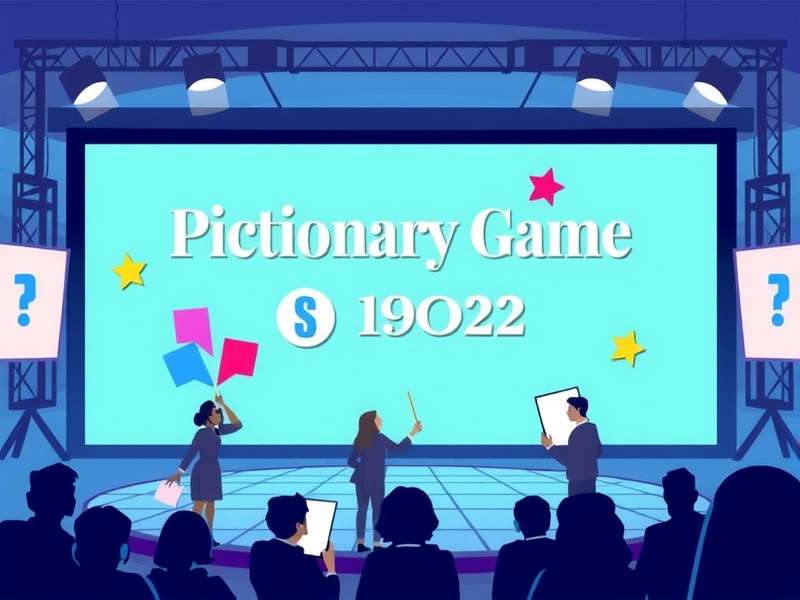 A group of diverse people laughing and playing a drawing game on a tablet