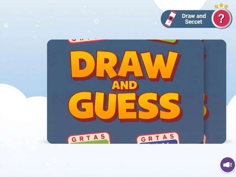 A group of diverse people laughing while playing a drawing guessing game on a tablet