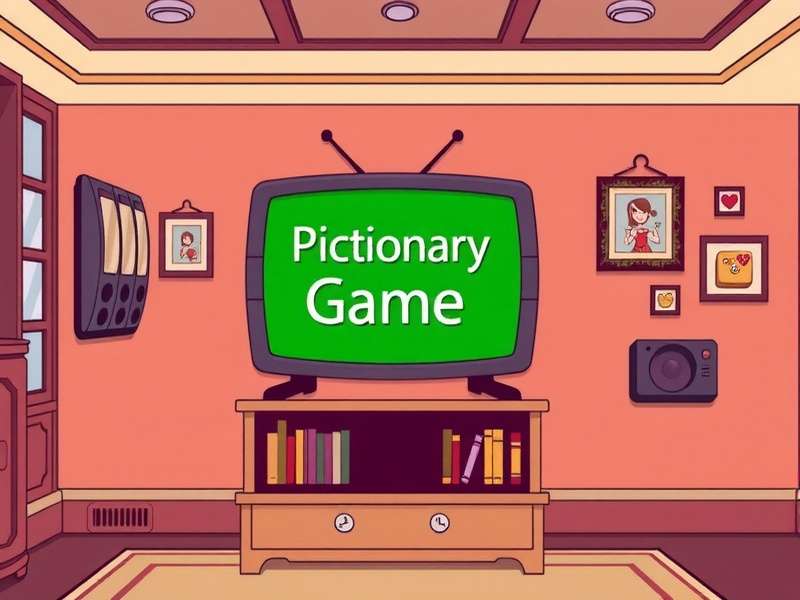 Professional Pictionary game host engaging with contestants during a lively game session