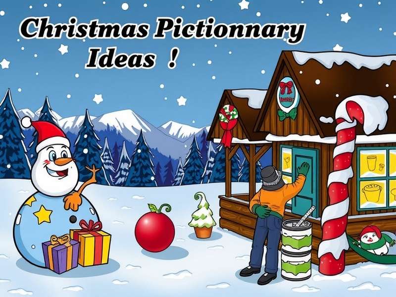 Family playing Christmas Pictionary game around fireplace