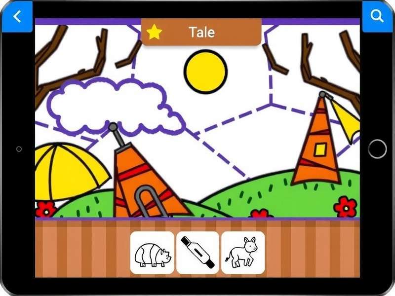 Children playing online Pictionary game on tablet