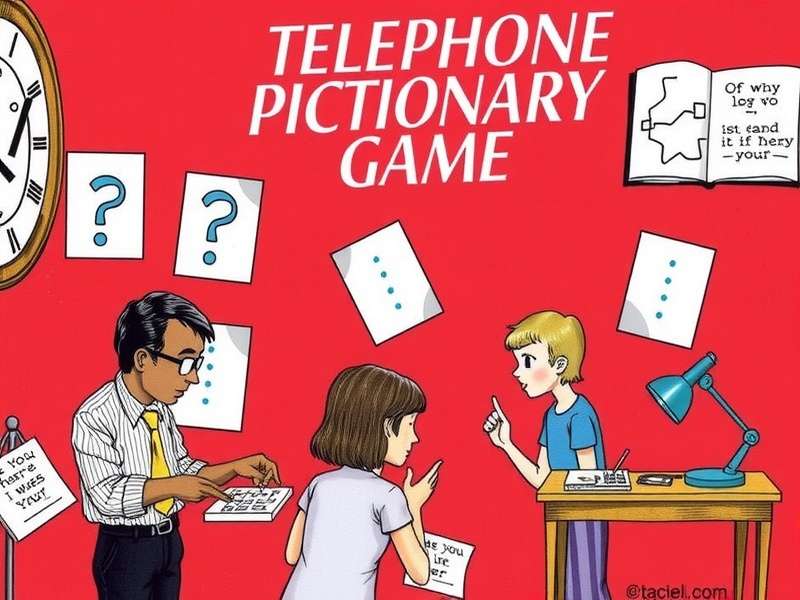 Colorful Telephone Pictionary drawings spread on a table