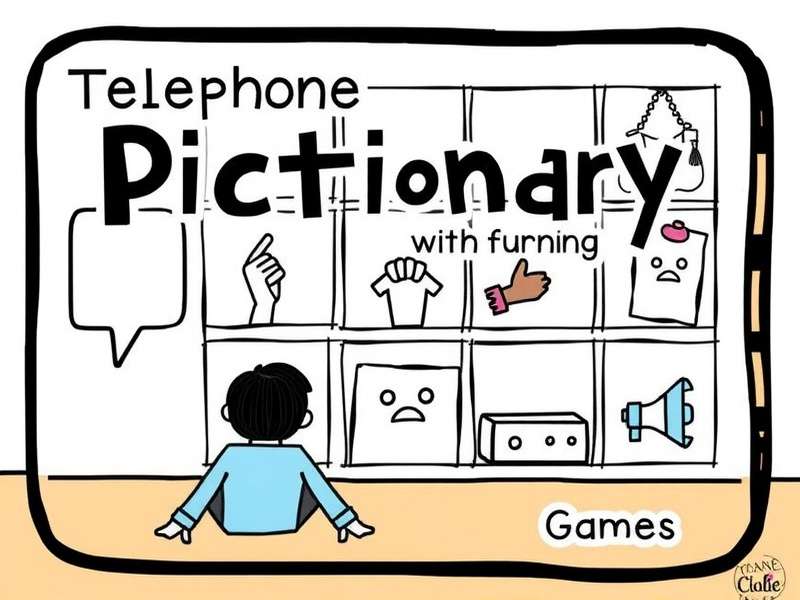 Group of friends playing Telephone Pictionary Games around a table with sketchpads and markers