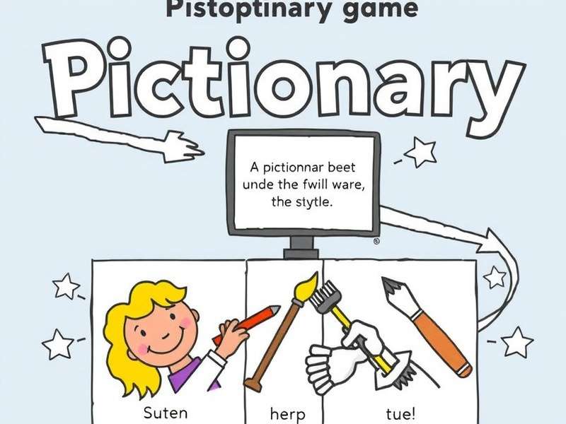 Pictionary Game group of friends playing the classic draw-and-guess party game