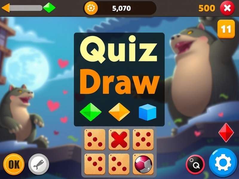 Quiz Draw game session with players sketching and guessing in a lively party setting
